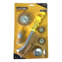 Metalfer - Set 6 Pz Cepillos De Alambre Para Taladro Con Lija Pulidora