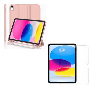 Mar Cases - Carcasa Smart Cover Para Ipad A16 11Th 2025 Rosado + Mica
