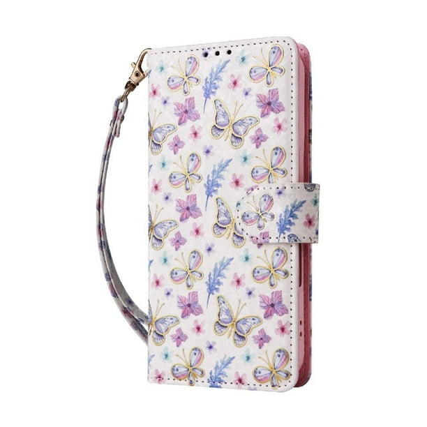 FOXDOCK Funda Tipo Cartera Floral para iPhone 13 Pro Max ,Funda con Tapa de Cuero PU, Protección Antigolpes con Ranuras para Tarjetas y Soporte