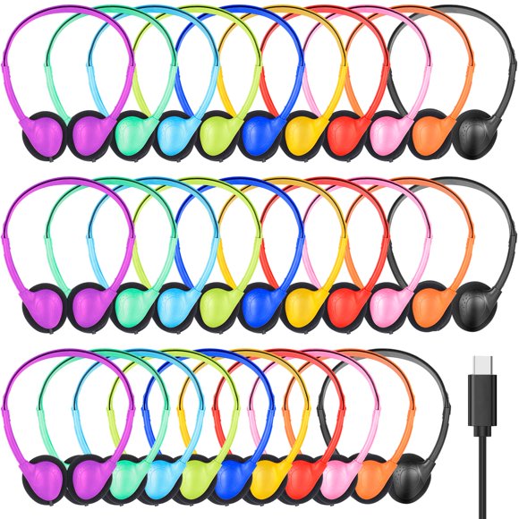 Auriculares CNSZSLZ USB‑C Pack de 30 unidades con cable, para niños y uso escolar