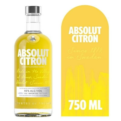 Vodka Citron Lemon Flavored 40° Botella 750 Cc Absolut