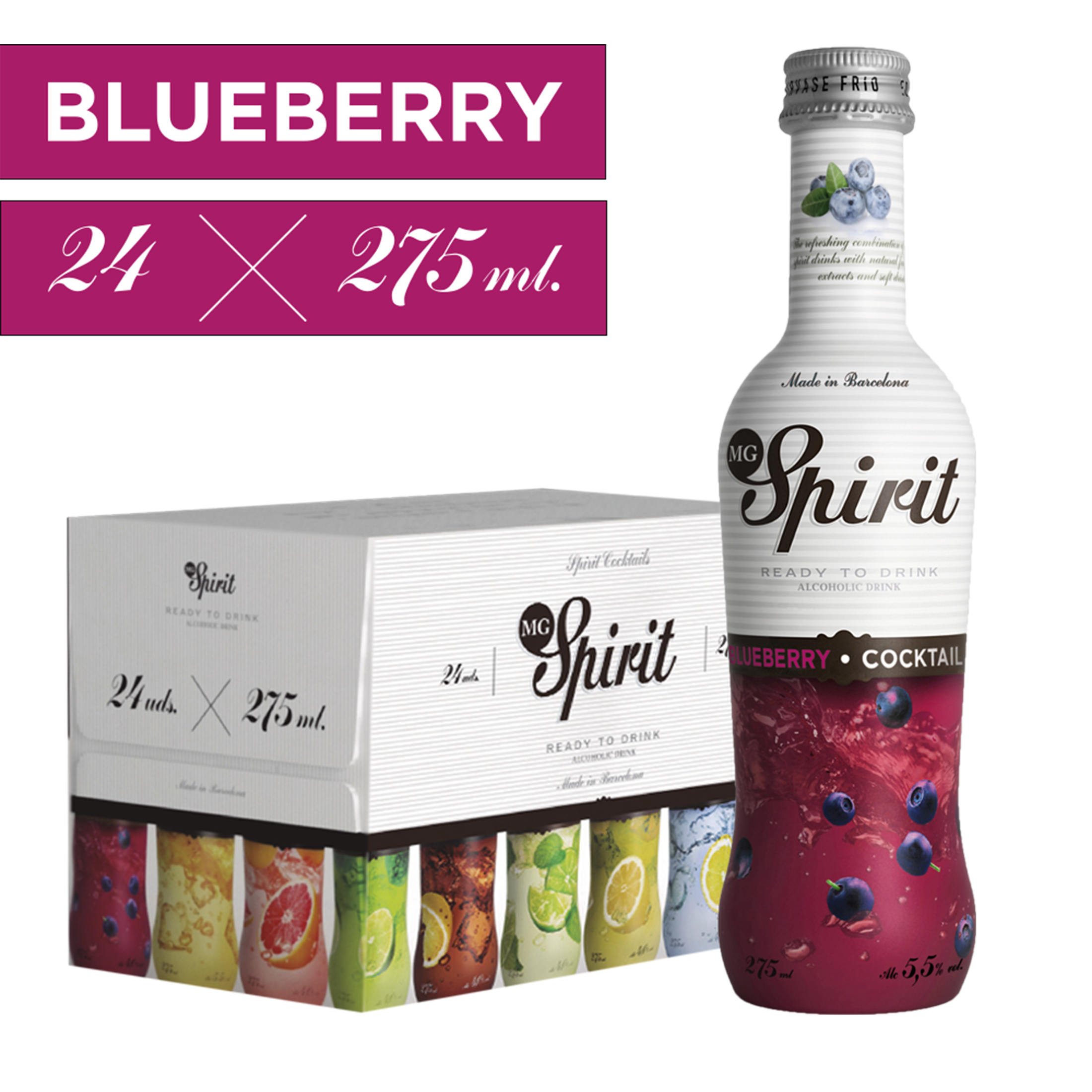 Pack Mg Spirit Blueberry Botella 24 X 275Cc