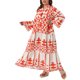 thumbnail image 4 of Agnes Orinda Trajes de Halloween Vestido Bohemio de Talla Grande para Mujer Patrón Geométrico Flowy Botón Acampanado Manga Larga Acampanada Vestido Maxi de Línea A Casual de Otoño 1X Rojo, 4 of 6