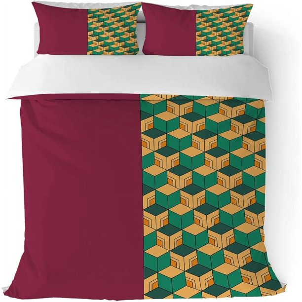 Anime- D-uvet- Cover Tw-in Size- Set De-mon T-omioka -Giyuu Bed-ding Comf-orter C-ore-r for Tee-n Boys Girls Bedroom