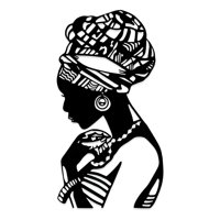 Genérico - Cuadro Decorativo Mujer Africana Mdf Negro