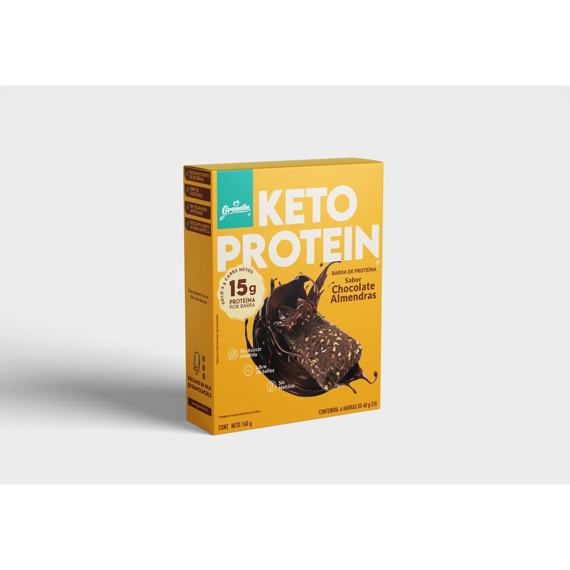 Keto Protein Bar Chocolate Almen4un 160 g Granolin