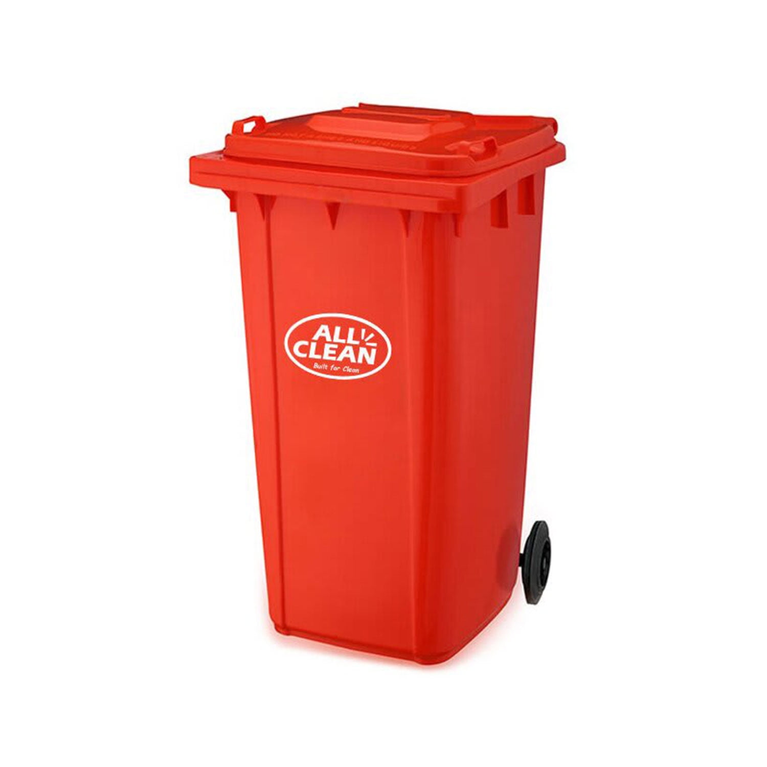 All Clean - Basurero Contenedor 120 Litros Rojo Con Ruedas