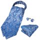 thumbnail image 3 of Set Ascot celeste Cravat Hombre seda formal. Modelo Celeste manantial, 3 of 5