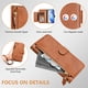 thumbnail image 5 of Funda tipo libro para OPPO Reno 11F 5G con bolsillo con cremallera, cierre magnético, 7 ranuras para tarjetas y correa para la muñeca., 5 of 6