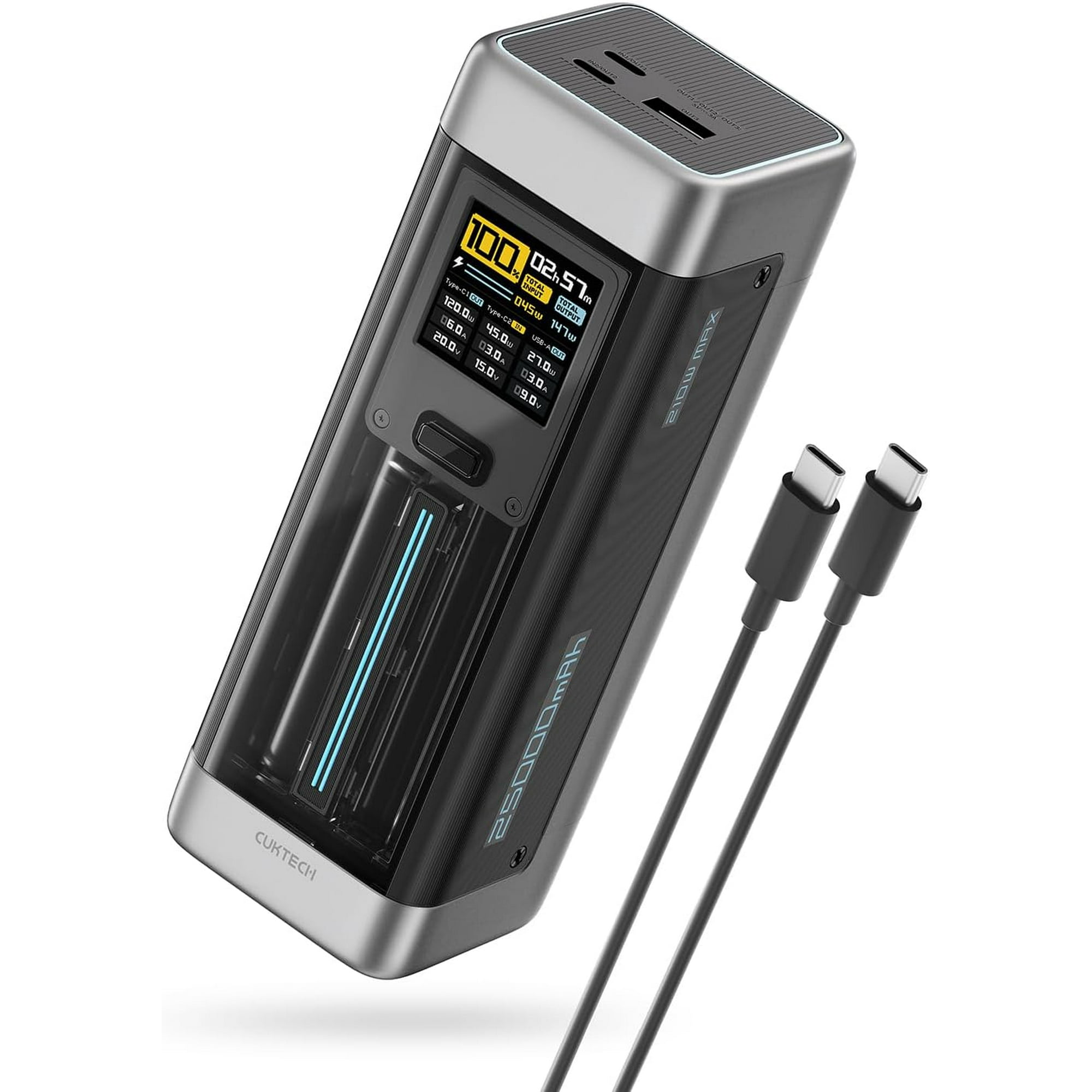 Batería Externa Cuktech No.20 25000 Mah 140 W Con 3 Puertos Pd3.1