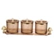 thumbnail image 3 of Juego De Botes Para Condimentos Simples Y Elegantes De 3 Piezas Con Tapa De Cuchara Y Base Marrón, 3 of 5