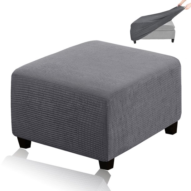 Funda otomana cuadrada grande, elástica, para reposapiés y taburete, protectores de muebles