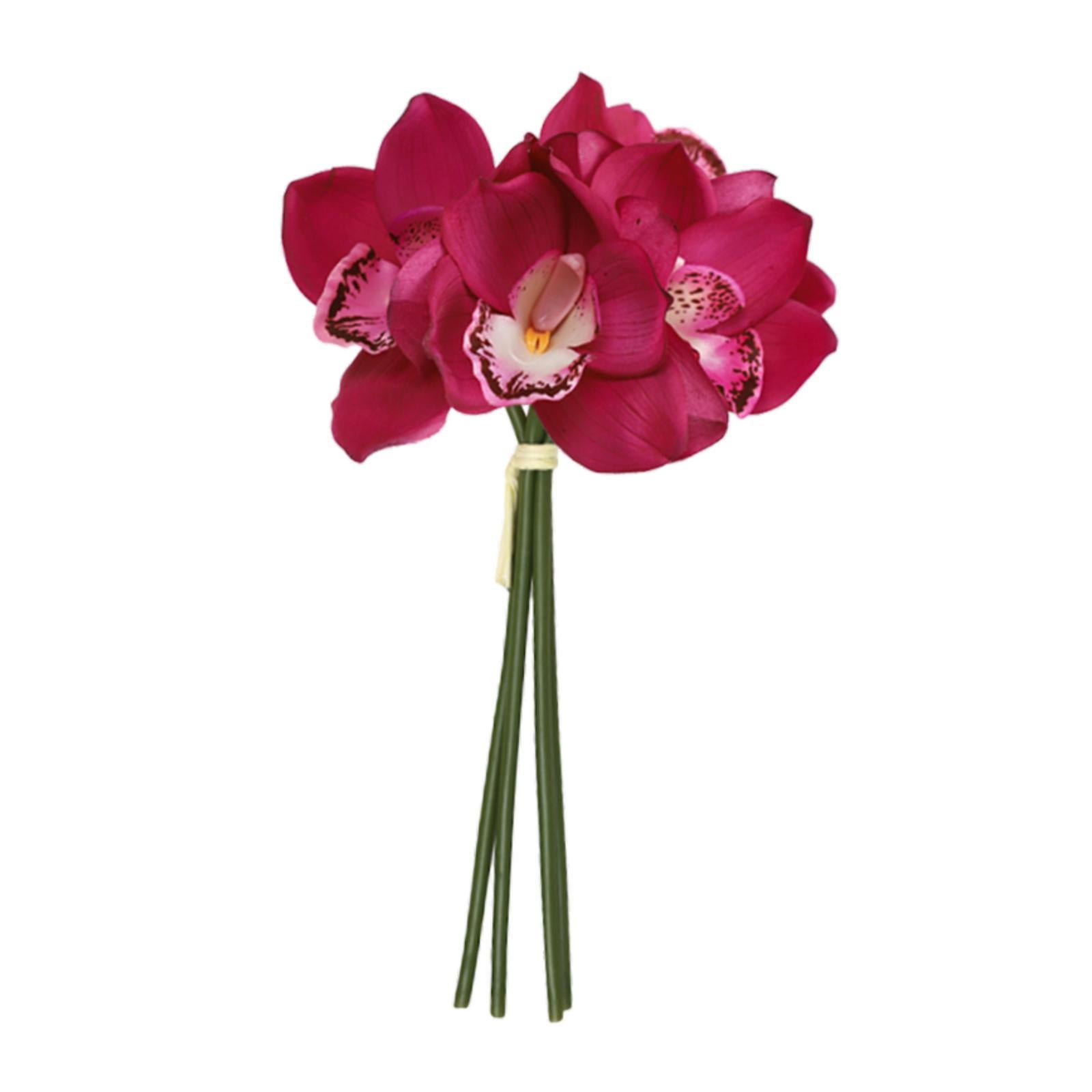 Magideal - Orquídea Realista Hidratante, Orquídea Cymbidium Artificial, Decoración De Tacto Real, Orquídea Cymbidium Falsa Para El Día De La Madre, Cumpleaños En Púrpura