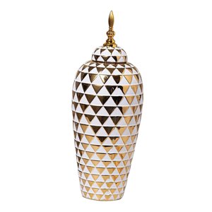 Magideal - Tarro De Jengibre, Botella De Almacenamiento, Diseño Retro, Macetero De Decoración Del Hogar A La Moda, Florero Para Jardín, Escritorio Coleccionable, Oro Grande