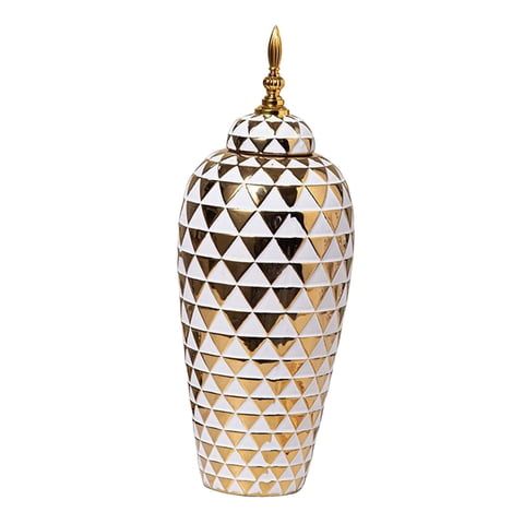 Magideal - Tarro De Jengibre, Botella De Almacenamiento, Diseño Retro, Macetero De Decoración Del Hogar A La Moda, Florero Para Jardín, Escritorio Coleccionable, Oro Grande