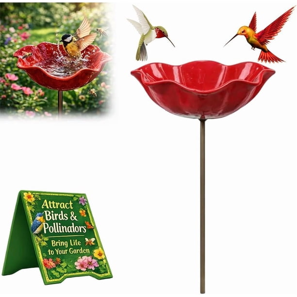Estaca jardín flor metal hecha mano estación riego abejas decoración exterior amigable polinizadores