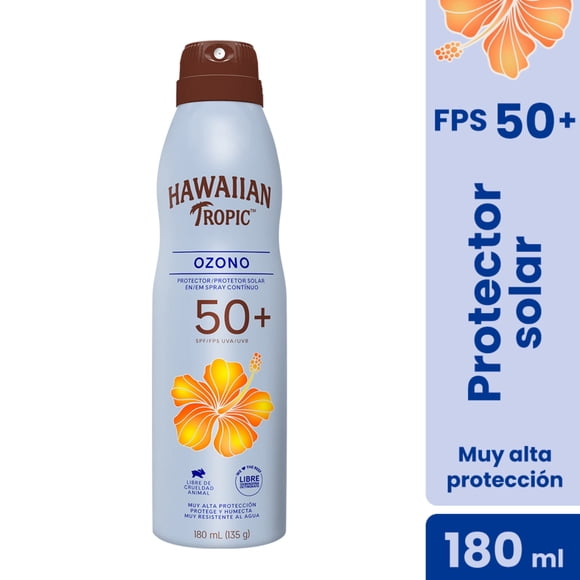 Protector solar Hawaiian Tropic ozono fps50 + spray, 180 ml
