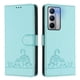thumbnail image 1 of Funda tipo cartera FOXDOCK para Realme Narzo 80x con soporte, ranuras, RFID, diseño de gato, 1 of 5