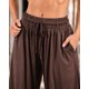 thumbnail image 3 of Pantalón Palazzo Mujer Ancho Holgado Cintura Elástica Cordón, 3 of 5