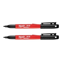 Milwaukee - 2 Set De 2 Marcadores Negros Punta Fina 48-22-3105-Set