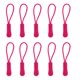 thumbnail image 1 of 10 unids cremallera de plástico zip tirón tirador deslizador para bolsas de ropa rosa roja, 1 of 3