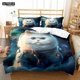thumbnail image 1 of Space Cat Duvet Cover Cute Astronaut Kitty Bedding Set Universe Pet Animal Dog Quilt Cover Polyester Comforter Cover, 1 of 5