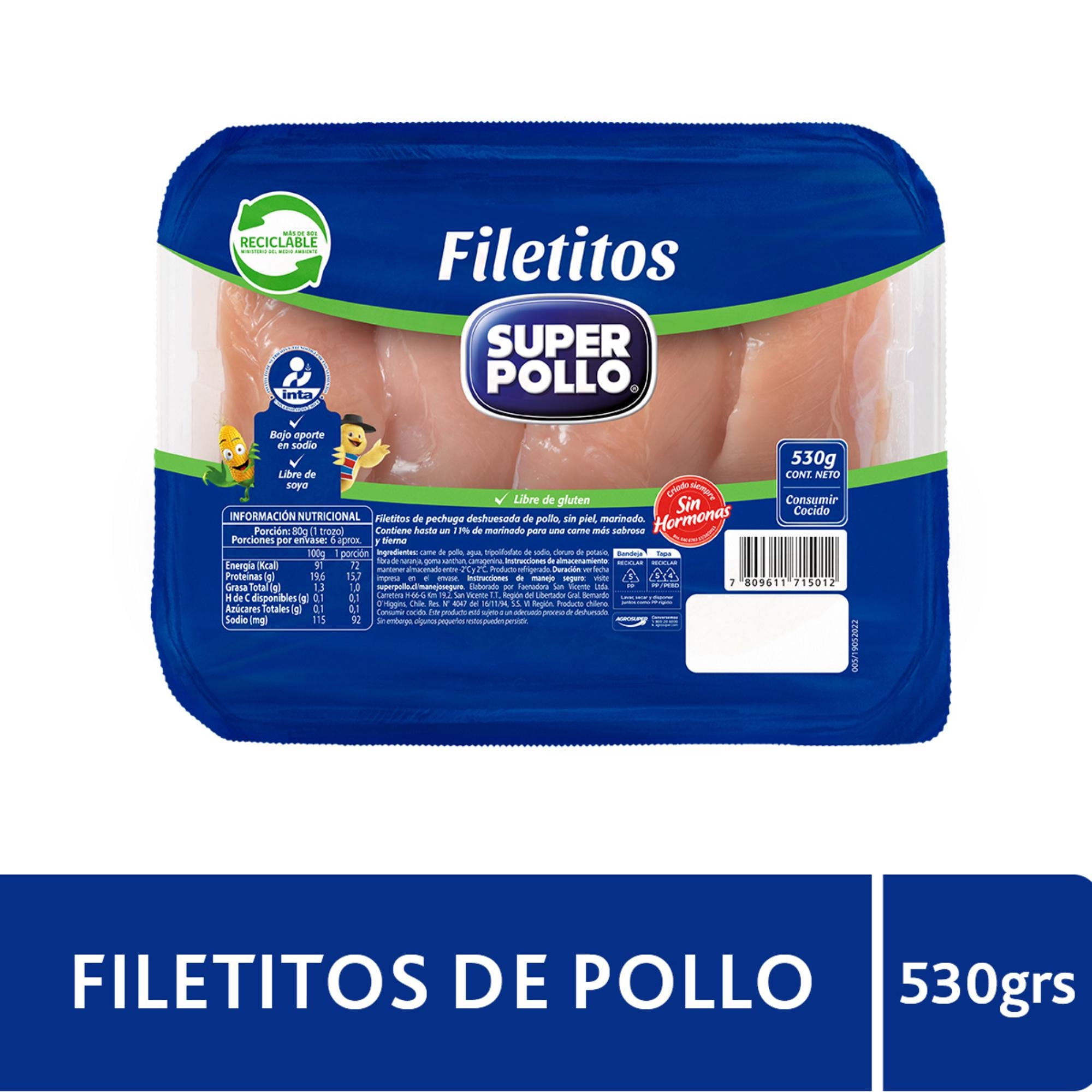 Pollo Filetitos Envasado 530 g Super Pollo