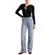 thumbnail image 2 of INSPIRE CHIC Camisas de Mujer Cuello Asimétrico Mangas Largas Blusa Ajustada Primavera Otoño Pecho Ahuecado Anillo Vinculado Tops para Salir Talla X Grande Negro, 2 of 6