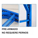 thumbnail image 4 of Pack 2 Estante Metálico Rack 200x200x60cm Sin Pernos 800kg, 4 of 6