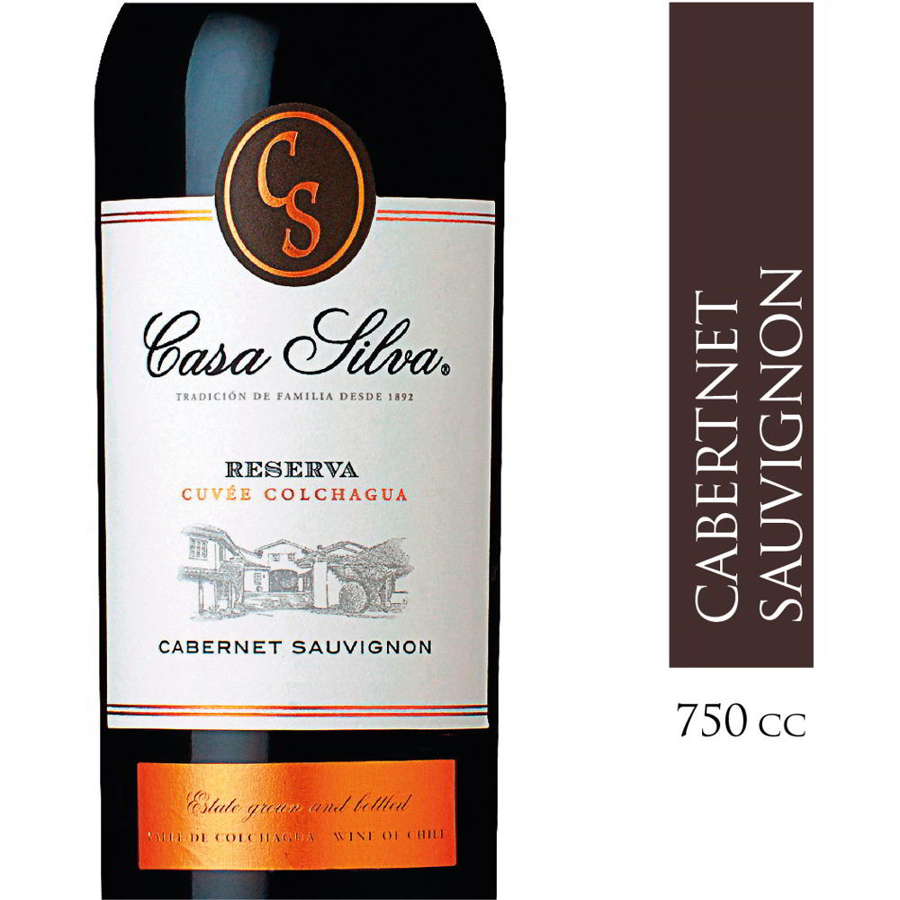 Vino Tinto Cabernet Sauvignon Reserva Botella 750 ml Casa Silva
