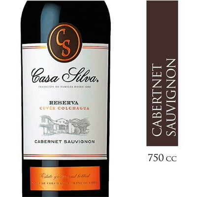 Vino Tinto Cabernet Sauvignon Reserva Botella 750 Ml Casa Silva