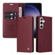 thumbnail image 2 of Funda Billetera de Cuero para Samsung Galaxy S25 con Tarjetero y Soporte - Tapa Magnética Rojo, 2 of 6