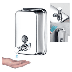 Genérico - Dispenser Jabon De Baño Liquido Acero Inox 500 Ml Plateado