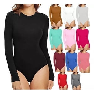 Genérica - Body Cuello Redondo Manga Larga Sexy Mujer Confección 2025