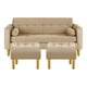 thumbnail image 1 of Sofa Retro 3c + 2 Pouf Felpa 01 Beige, 1 of 6