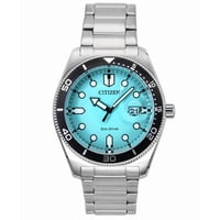 Reloj Analógico Citizen Marine Acero Inoxidable Esfera Turquesa Eco-Drive Aw1760-81W 100M Hombre