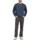 thumbnail image 2 of Sudadera casual de gimnasio para hombre de color sólido con cuello redondo y manga larga M azul marino, 2 of 6