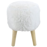 Máxima Design - Pouf Bird Blanco Piel Sintética 35X35X45 Cm