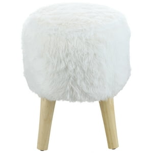 Máxima Design - Pouf Bird Blanco Piel Sintética 35X35X45 Cm