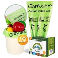 Bolsas Compostables Grefusion Para Compostaje De Cocina, 4,5 L, 125 Unidades