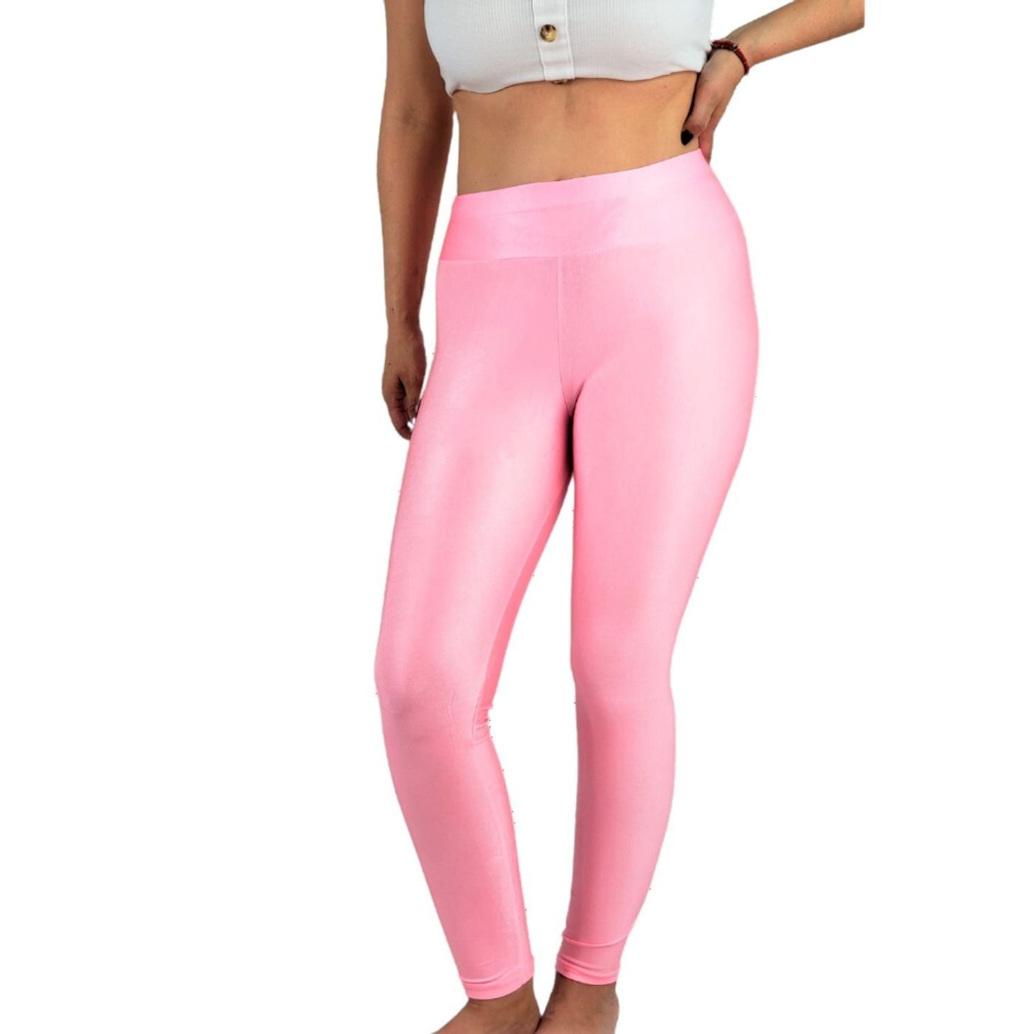 Likeshop - Calza Lycra Deportiva Mujer Tiro Alto Dupont Alto Brillo 548