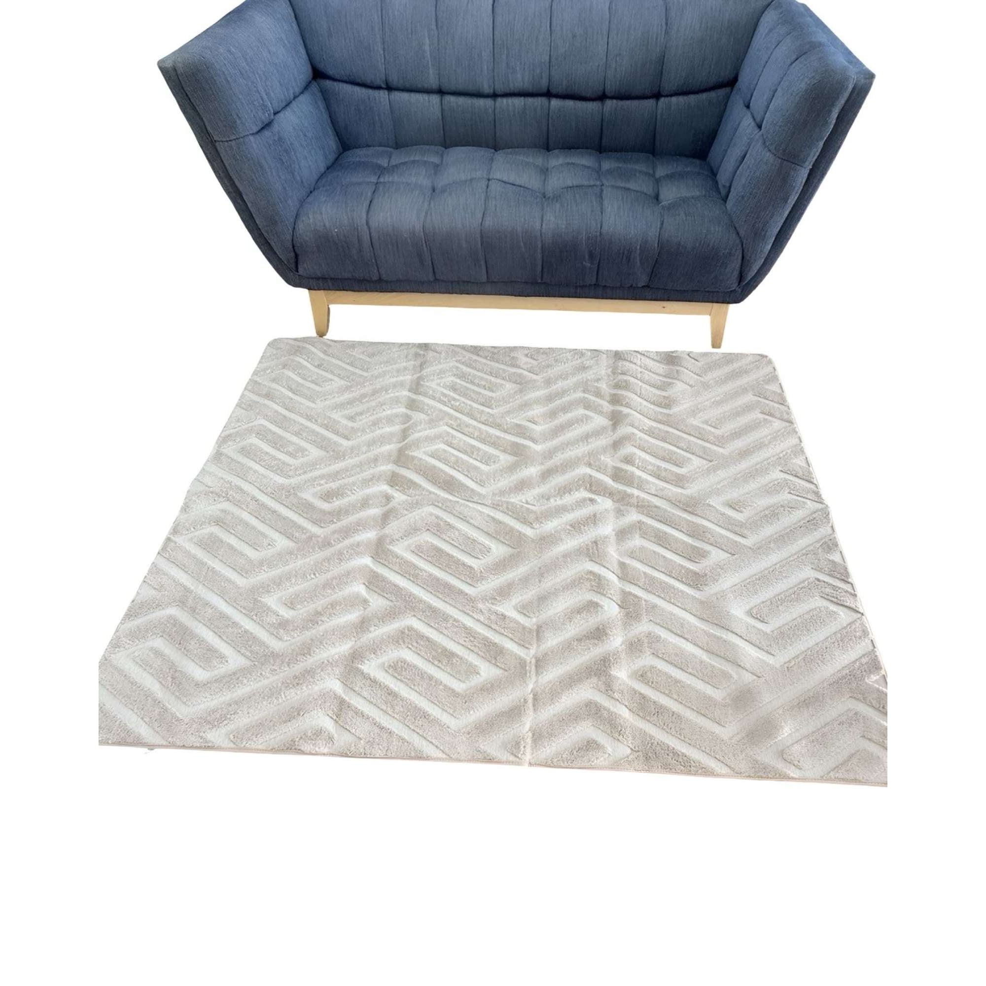 Genérico - Alfombra Living Diseño Elegante 160x200cm Beige Claro