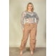 thumbnail image 4 of Saronite Pantalones de Paracaídas Fruncidos con Cordón, Dos Bolsillos Delanteros con Banda Elástica y Bolsillos con Solapa, Color Marrón Azúcar (para Mujer), 4 of 4