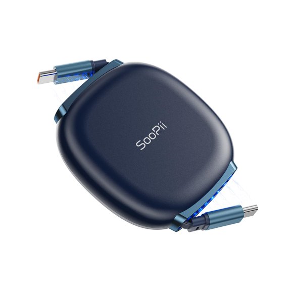 Cable USB-C Retráctil SOOPII 1,8 m con Cierre Magnético 240 W
