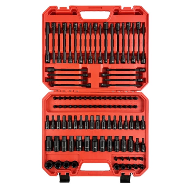 Juego de conectores de bits EACELIY, 107 piezas, unidades SAE y métricas de 1/4, 3/8 pulgadas y 1/2 pulgadas