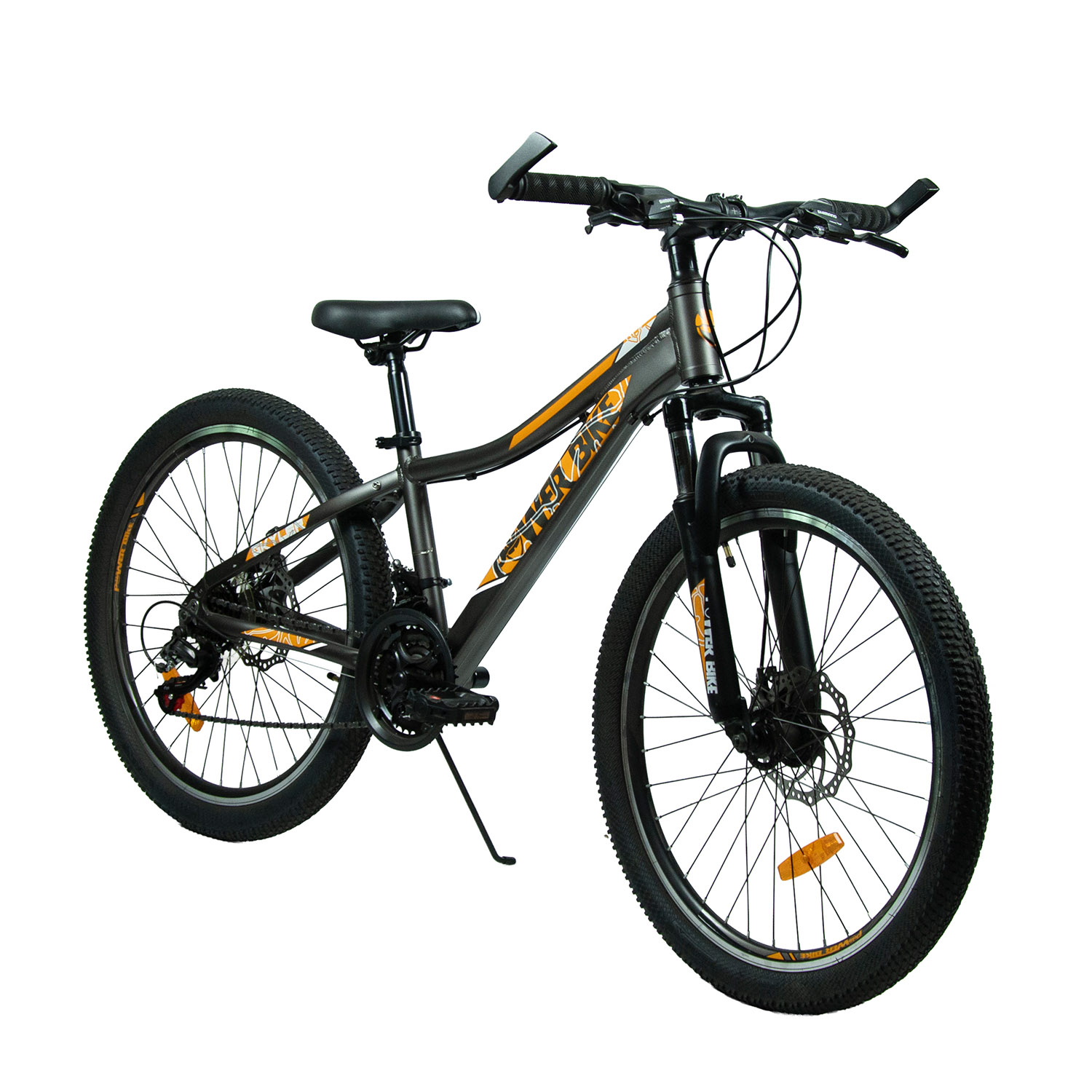 Powerbike - Bicicleta Mtb Aro 24 Gris/Naranja Skyler