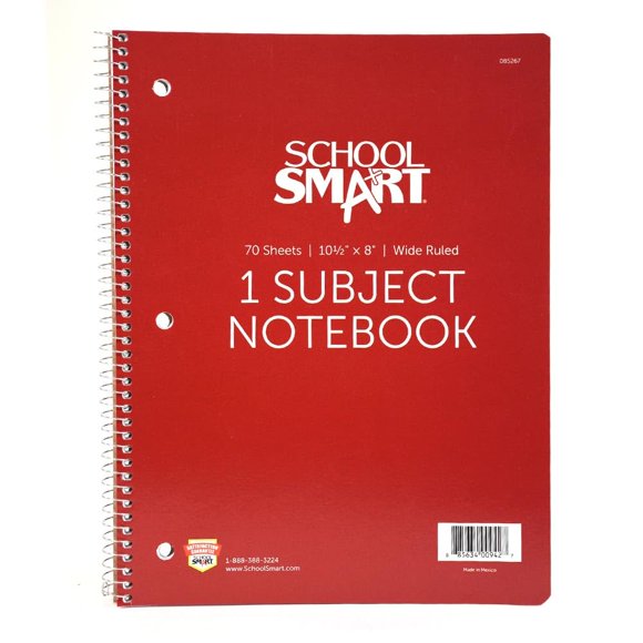 Cuaderno Escolar School Smart 21x26 cm Rayado Ancho