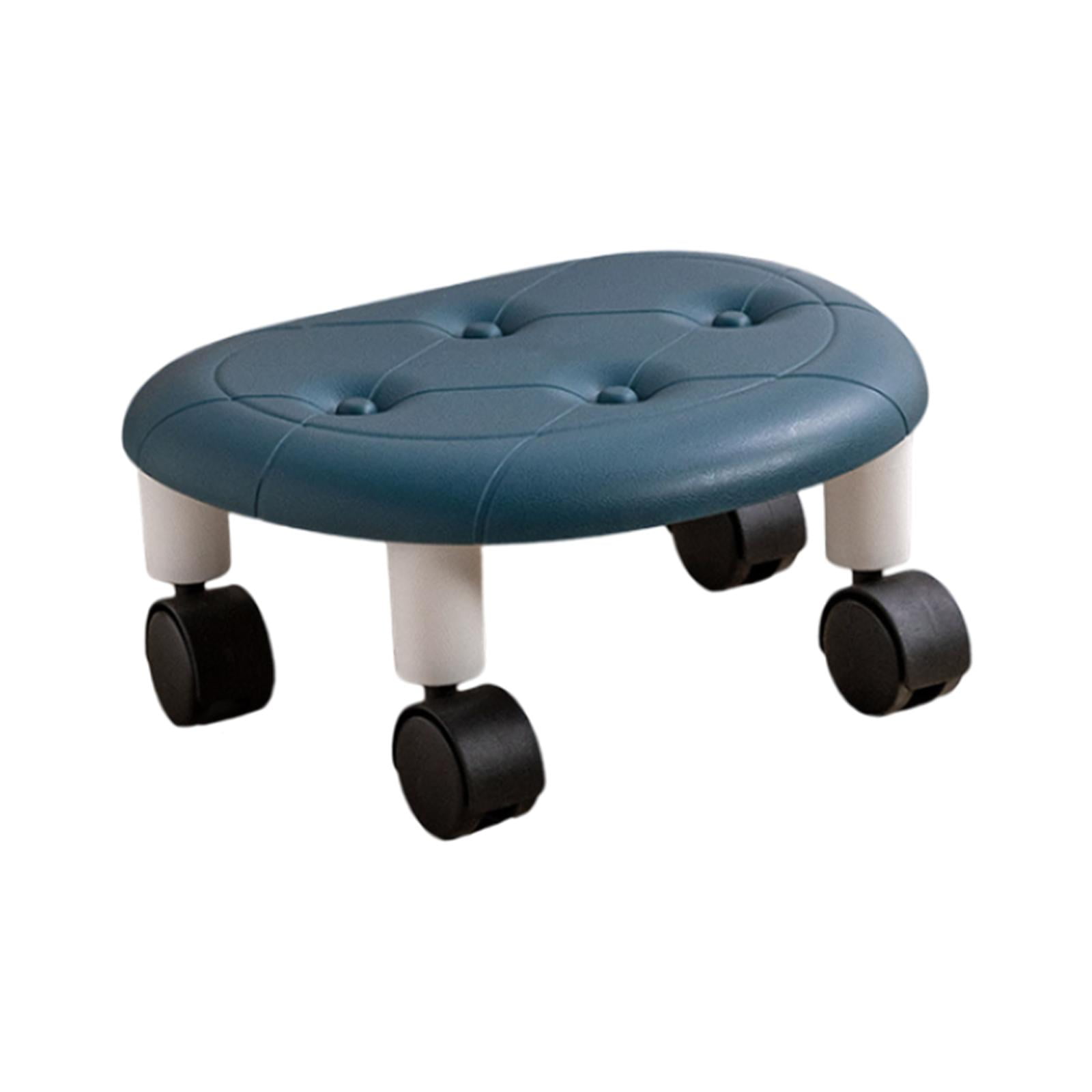 Bothyi - Taburete Con Asiento De Rodillo Bajo, Taburete Portátil Resistente Para Zapatos, Asiento Para Biblioteca, Cocina, Garaje, Azul