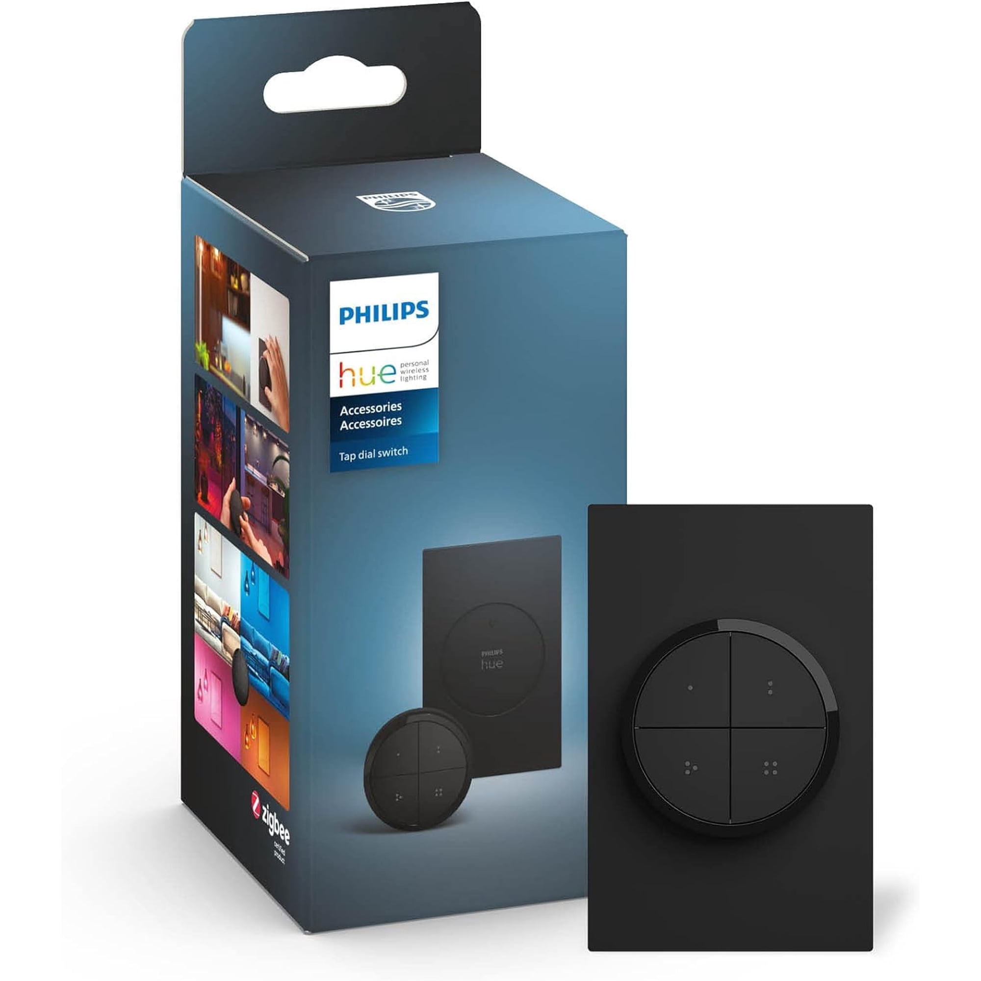 Interruptor De Luz Philips Hue Wall Tap Dial Portátil Negro, Paquete De 1