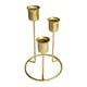 thumbnail image 2 of Portavelas Cónicos Candelabro De Metal De 3 Brazos Para Mesa De Oro, 2 of 2
